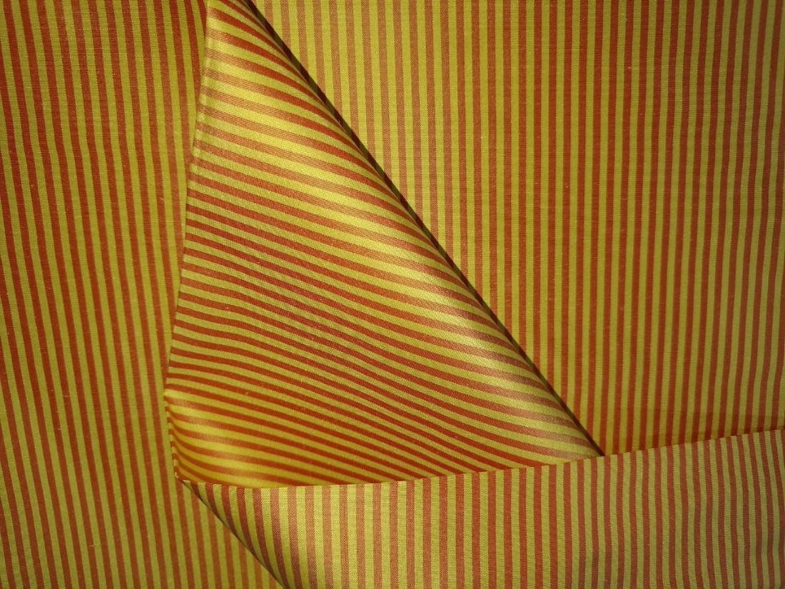 100% Silk Taffeta stripes 54" wide 3 mm TAFNEWS12 available in 5 colors [orange and yellow/ blue and yellow/ gold and beige/ rust / blue and black]