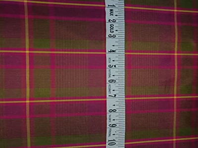 SILK Taffeta FABRIC Green Pink color plaids TAFC38[1]