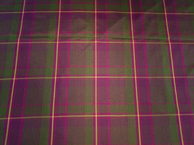 SILK Taffeta FABRIC Green Pink color plaids TAFC38[1]