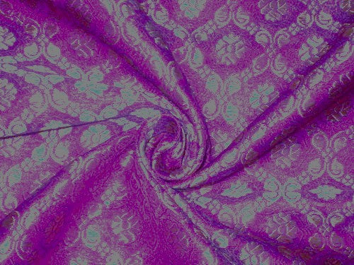 Silk Brocade fabric Pinkish Purple & Metallic Gold Colour 44" wide BRO151[5]