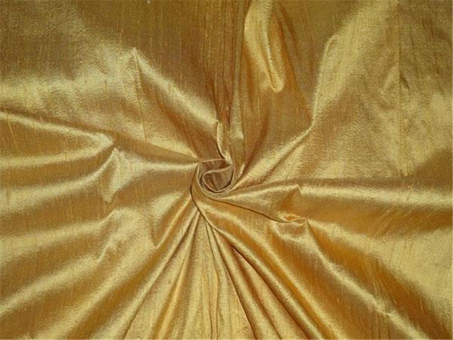 100% PURE SILK DUPIONI FABRIC DEEP MUSTARD YELLOW colour 54&quot; wide WITH SLUBS*[MM68[1]