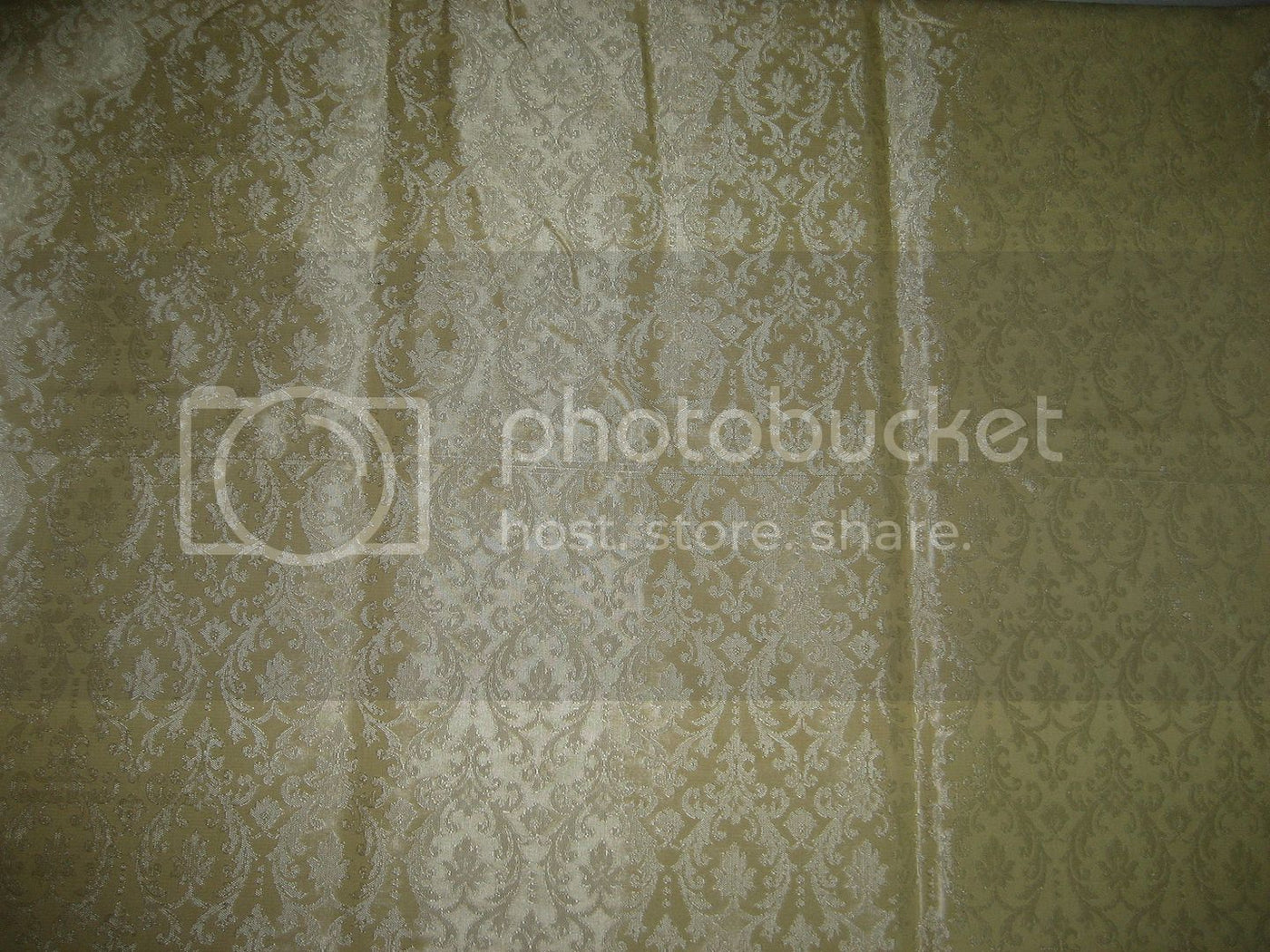 Spun Silk Brocade Fabric Butter Gold 44&quot;