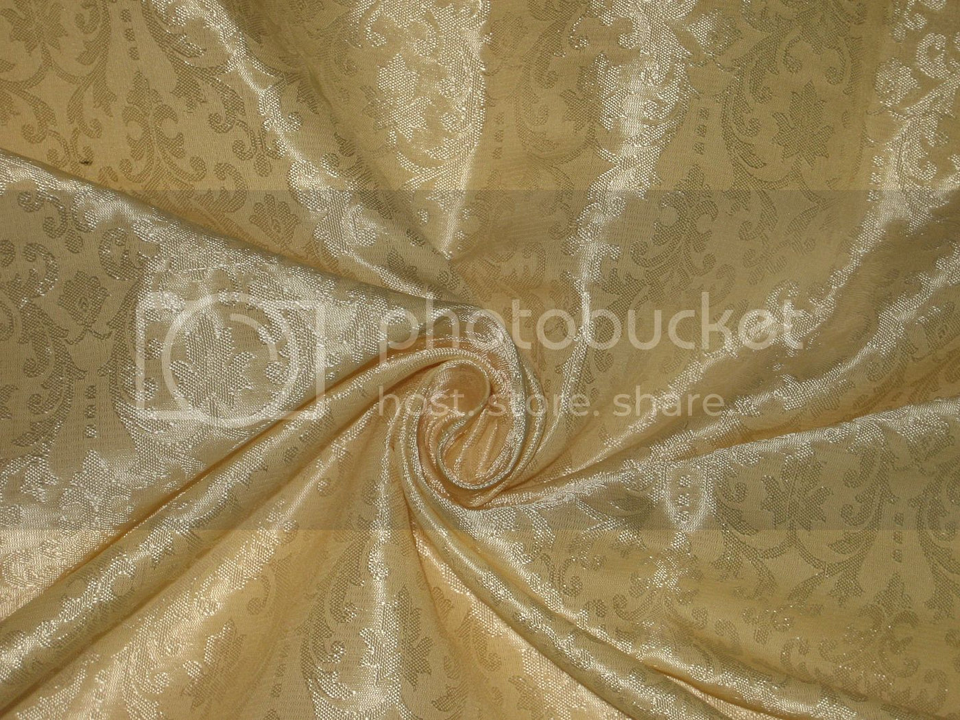 Spun Silk Brocade Fabric Butter Gold 44&quot;