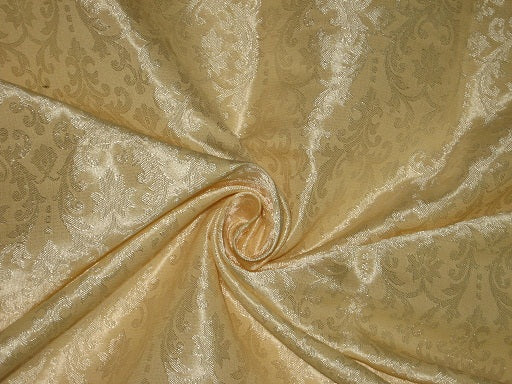 Spun Silk Brocade Fabric Butter Gold 44&quot;