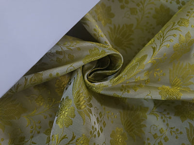 Silk Brocade jacquard Fabric Apple Green color 44" wide BRO18[2]