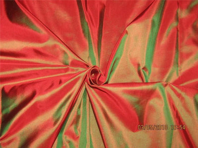 100% Pure Silk Taffeta Fabric Red x green color TAF225[9] 54&quot; wide