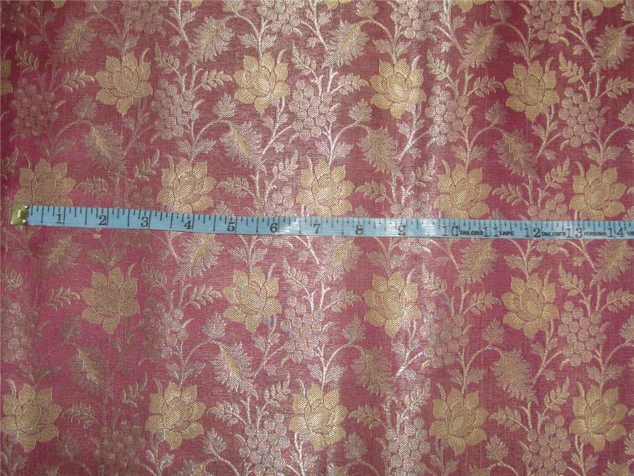 Silk Brocade Fabric aubergine x gold color 44&quot;