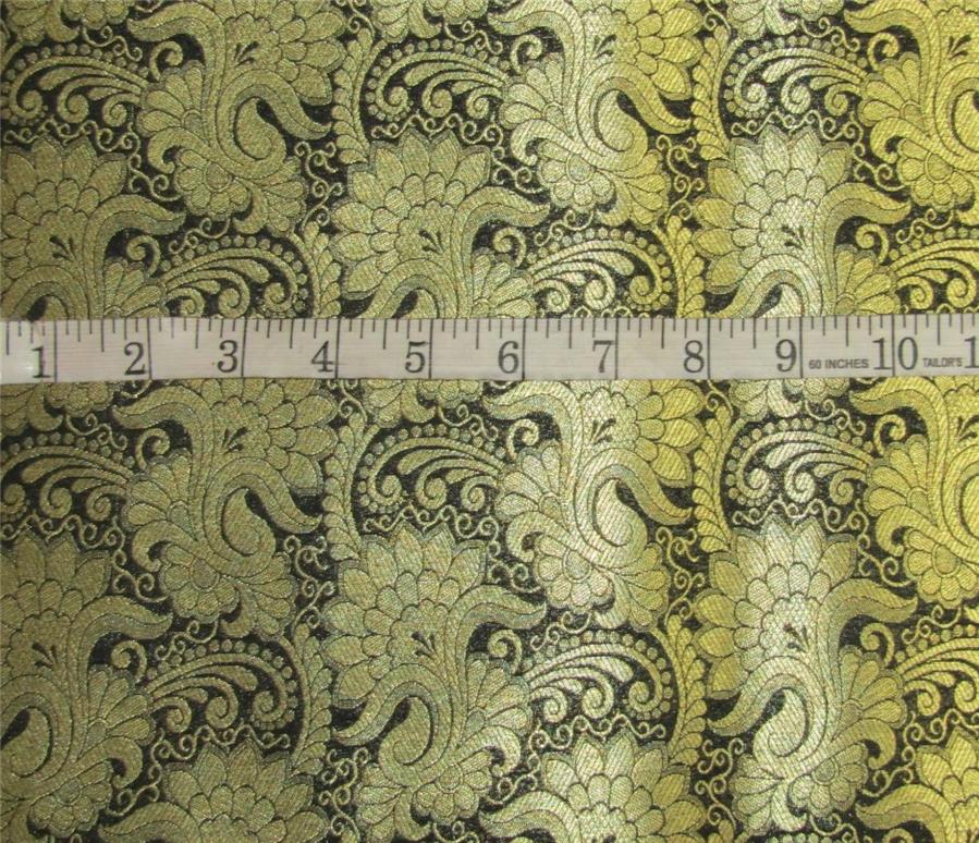 Brocade fabric black x metallic gold color 44&quot; wide