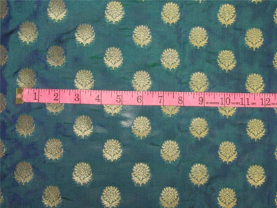 Brocade fabric kingfisher green x metallic gold color 44&quot; wide bro627[1]