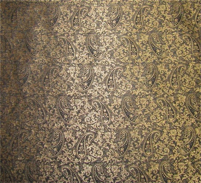 Reversible Brocade fabric black x antique gold color 44&quot; wide