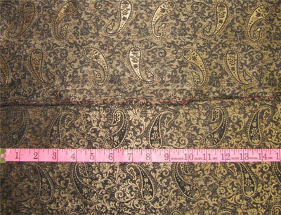 Reversible Brocade fabric black x antique gold color 44&quot; wide