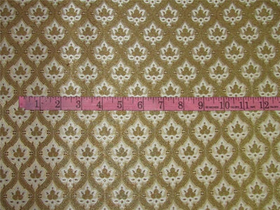 Brocade fabric ivory/cream x metallic gold color 44&quot;wide