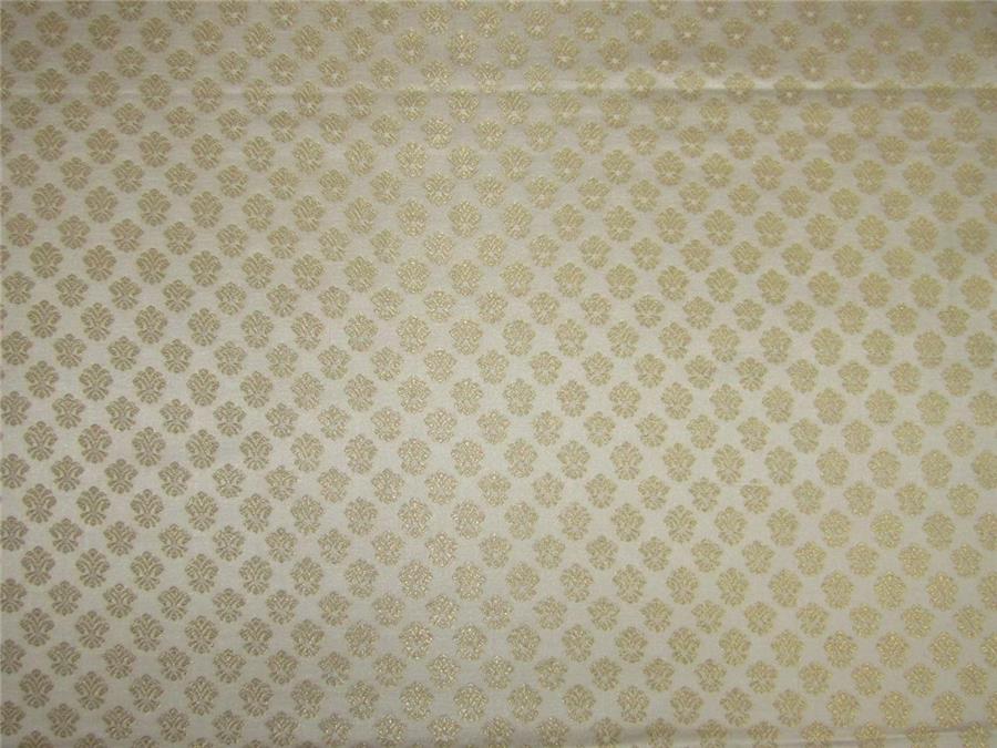 Brocade fabric ivory x metallic gold color 44&quot;wide