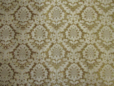 Heavy Brocade fabric cream x metallic gold color 36&quot;wide