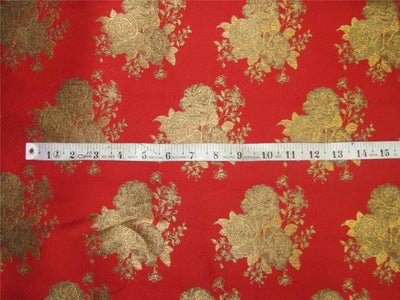 Brocade fabric red x antique gold color 44&quot;WIDE