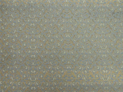 Brocade fabric Blueish grey x metallic gold color 44&quot; wide