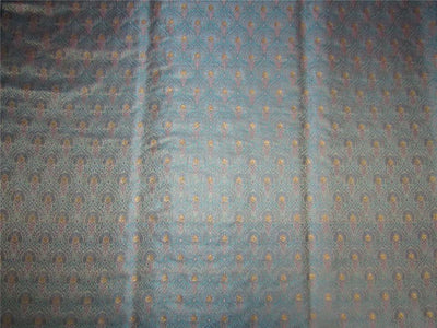 silk brocade fabric blue / pink &amp; metallic gold 44" wide BRO657[1]