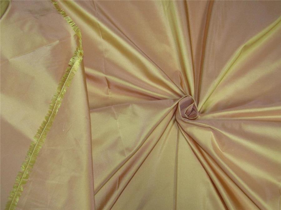 100% Pure silk taffeta fabric peach x yellow 54&quot; wide*TAF294