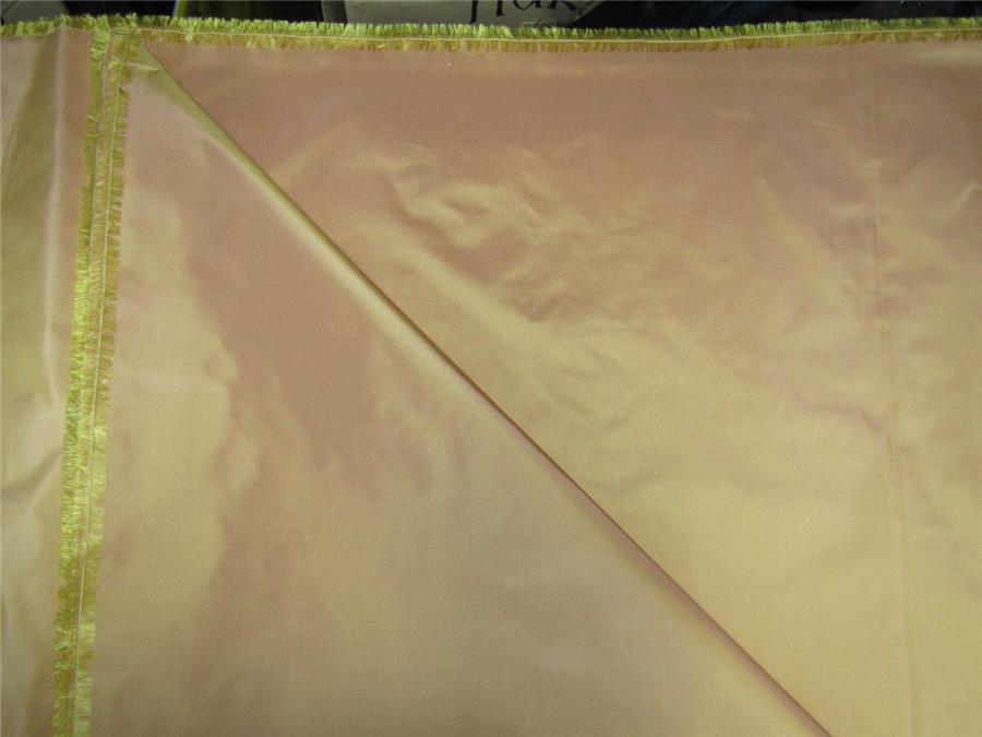 100% Pure silk taffeta fabric peach x yellow 54&quot; wide*TAF294