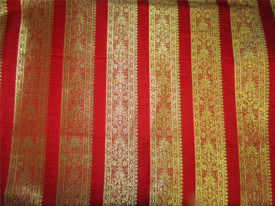 Brocade border fabric red x metallic gold color 44" wide BRO658/BRO946 available in 4 colors bright red ,red green and black