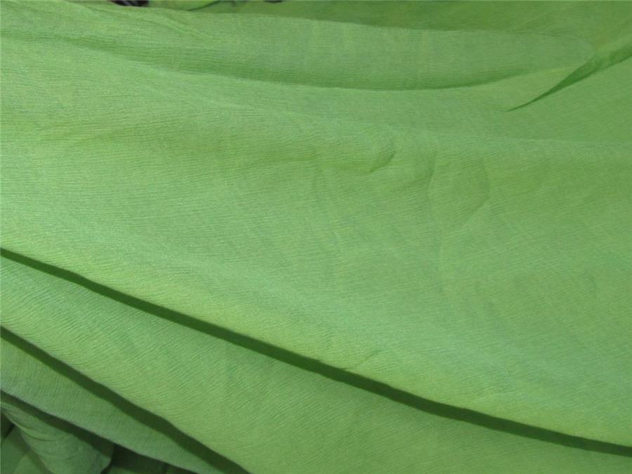 Green color crinkle chiffon fabric 44&quot;wide PKT#7