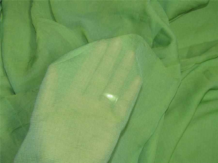 Green color crinkle chiffon fabric 44&quot;wide PKT#7