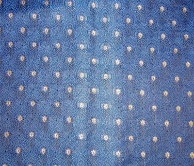 Silk brocade fabric blue / black &amp; metallic gold 44" wide BRO657[3]