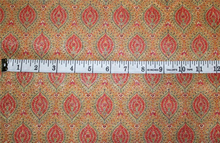 Brocade fabric mustard and orange color 44" wide BRO660[3]