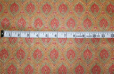 Brocade fabric mustard and orange color 44" wide BRO660[3]