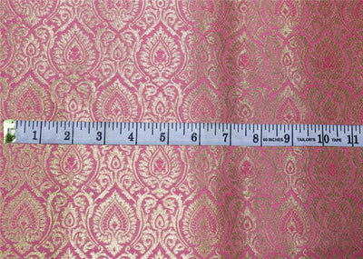 Brocade fabric party pink x metallic gold color 44" wide Bro662B[1]