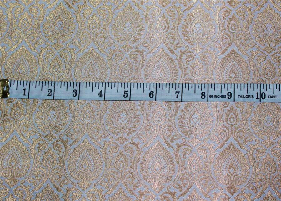 Brocade fabric ivory x metallic gold color 44" wide Bro662B[3]