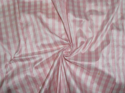 Silk Dupioni Fabric Baby Pink & Ivory color Plaids 54&quot; wide