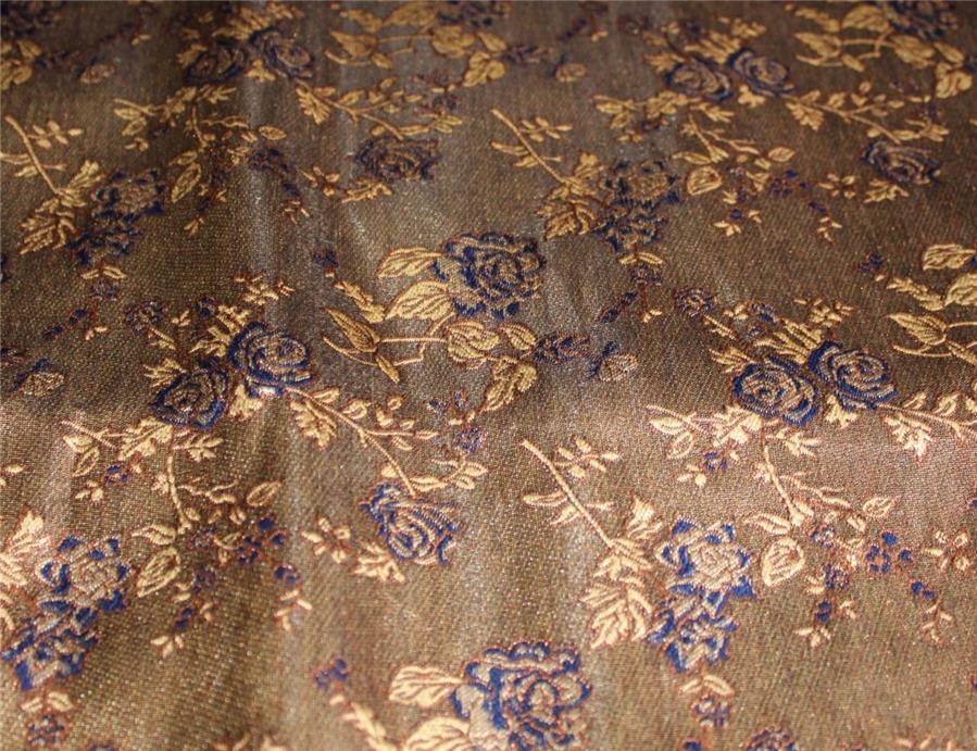 Silk brocade fabric golden brown x metallic gold 44" wide BRO664[1]