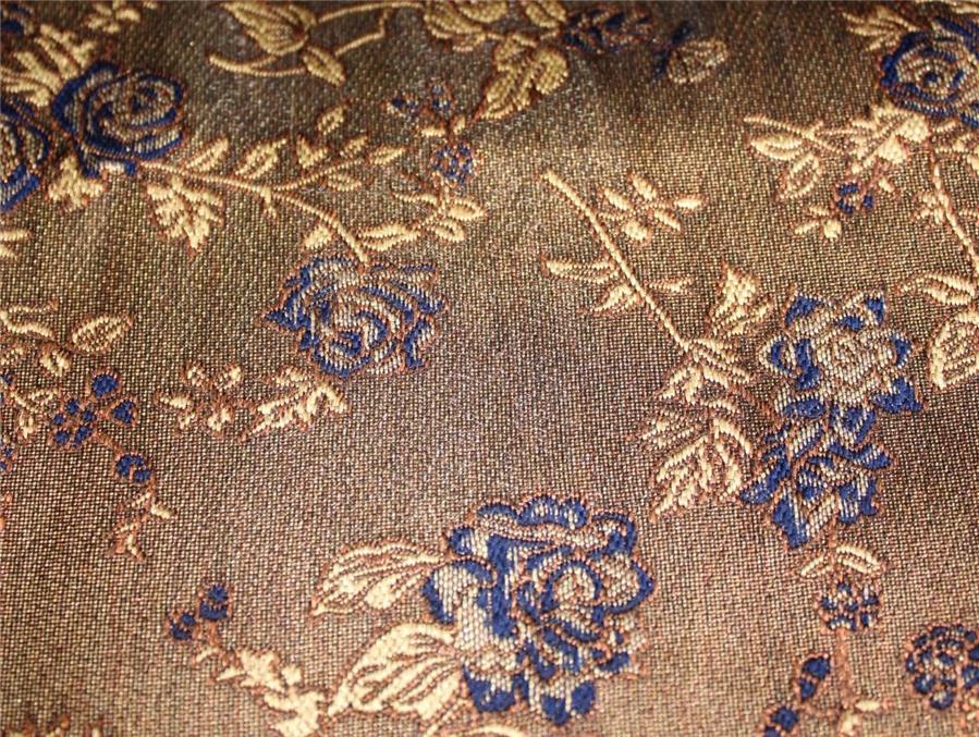 Silk brocade fabric golden brown x metallic gold 44" wide BRO664[1]