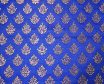 Brocade fabric royal blue x metallic gold color 44" wide bro668[3]