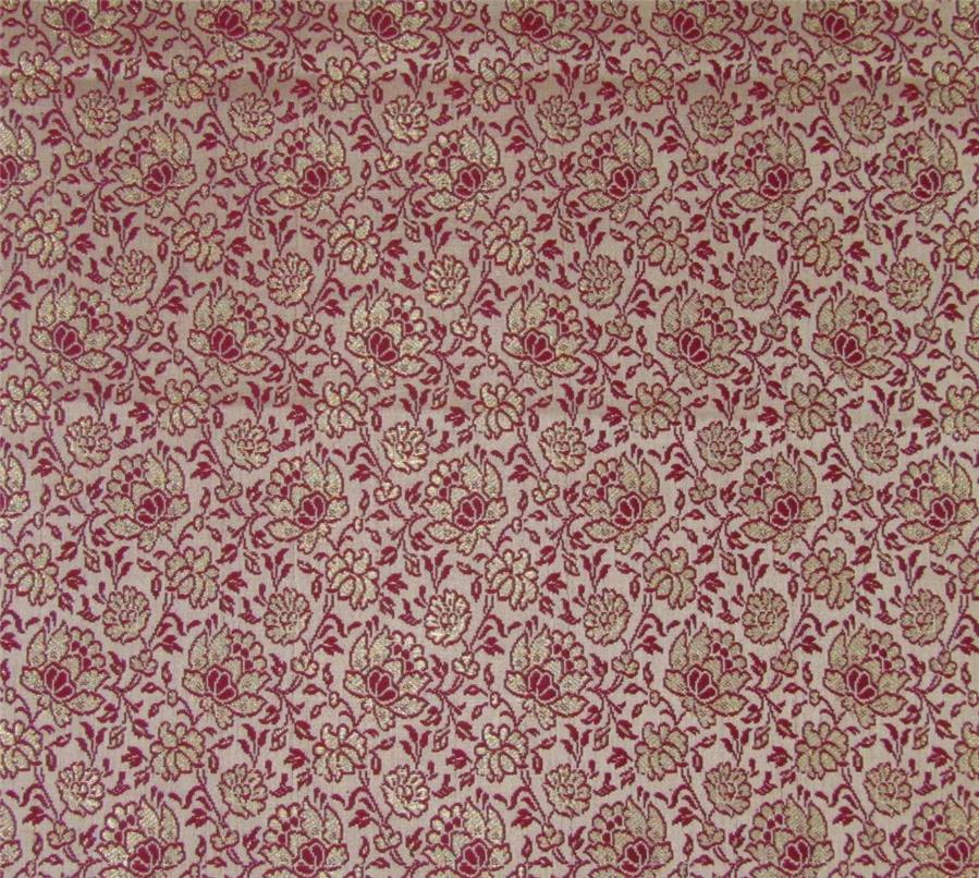 Brocade fabric gold maroon x metallic gold 44&quot;wide