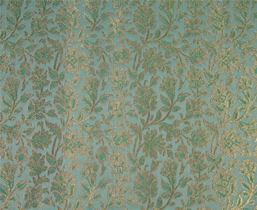 Brocade Fabric rich green x metallic gold color 44&quot;BRO676[2]