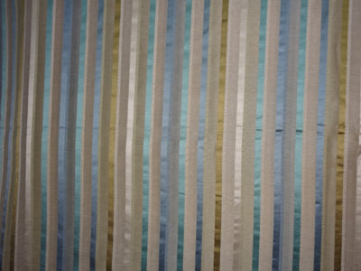 100%SILK TAFFETA FABRIC MULTI COLOUR WITH SATIN STRIPES 54" wide TafS123[2]