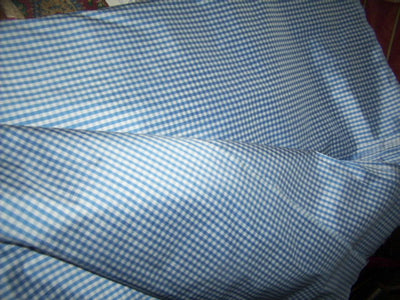 100% Silk Dupioni small blue plaids 54"wide DUPC2[2]