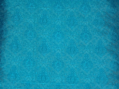 Spun Brocade fabric Blue Color 44" wide BRO331[5]