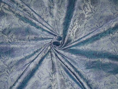 SILK BROCADE FABRIC Shades of Blue Colour