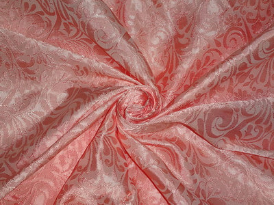 SPUN BROCADE FABRIC Peach COLOR 44&quot; BRO346[4]