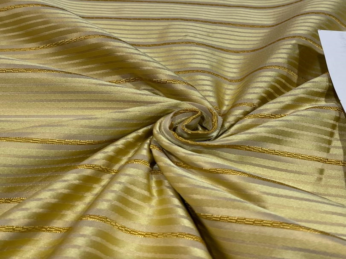 100% silk taffeta jacquard gold stripes 54" wide TAFJ13[1]