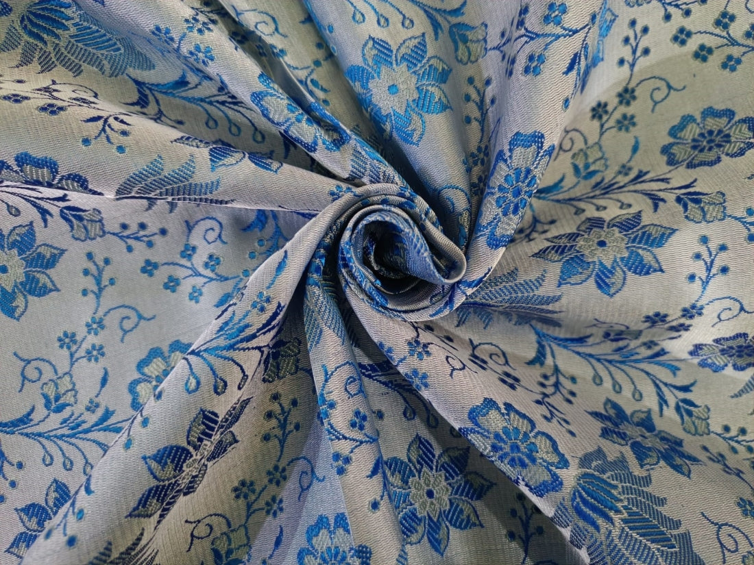 Silk Brocade~Powder Blue &amp; Royal Blue BRO20[4]