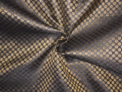 Spun Brocade Fabric Black & Metallic Gold colur 44" wide BRO257[2]