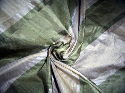 Silk taffeta olive green-ribbed jacquard 54&quot; wide