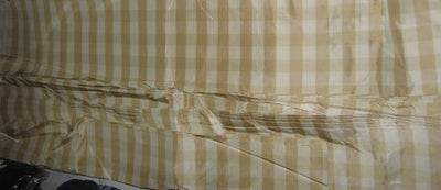 SILK TAFFETA FABRIC 54&quot; Beige &amp; cream colour gorgeous plaids