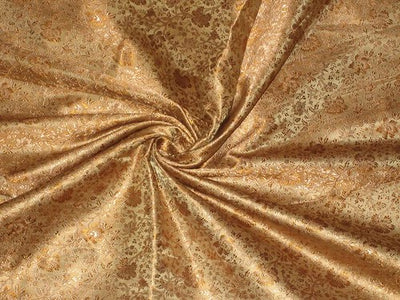 Silk Brocade~Width 44&quot; rich brown color BRO7[5]