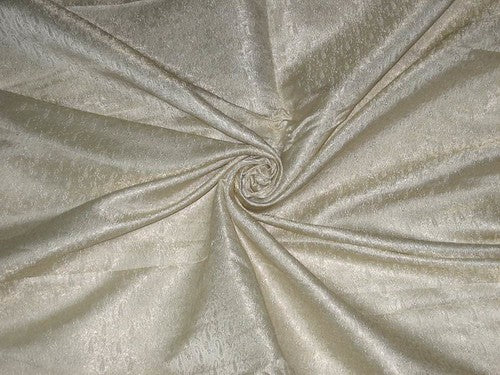 Silk Brocade~Width 44&quot; Ivory colour Paisley