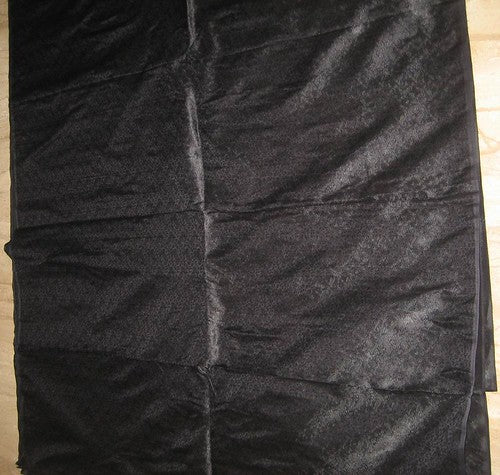 Silk Brocade Fabric ~Width 44&quot; Jet Black Paisleys